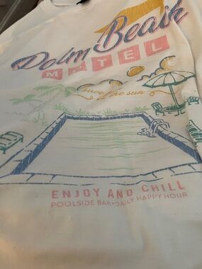 Trellis White "Palm Beach Motel" Graphic Short Sleeve Tee